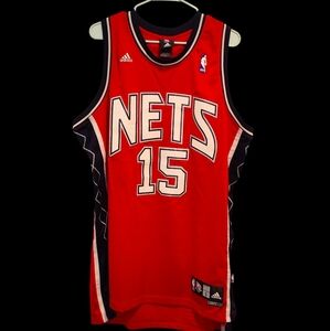 Adidas Vince Carter #15 Red & Blue New Jersey Nets Jersey Size Large Alternate